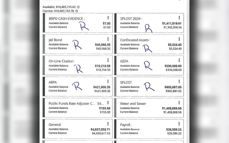 A screenshot posted to Facebook by Blue Ridge Councilman Bill Bivins is shown. Bivins says the numbers that were originally shown are not account numbers but internal numbers used by the state.