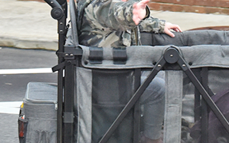 This young man was enjoying his Bigfoot Boogie ride, likely waiting for the day he will run the race.