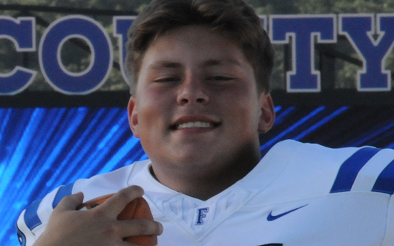 CJ Reece set the all-time tackling record at Fannin County High School Friday night in the Rebels contest against Gordon Lee.