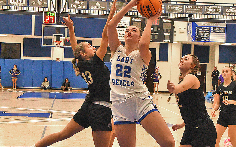 Reese Lewis is proving to be a dominate force on offense and defense for Fannin County’s Lady Rebels.