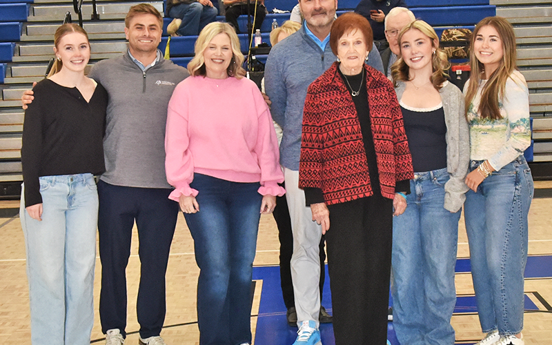 Nancy Querry Stepp, third from right in front row, was accompanied by several family members for her announcement into the Fannin County Sports Hall of Fame.