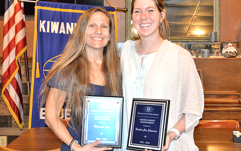 Miranda Roof, left, and Madeline Schueneman are this year’s STAR teacher and student.