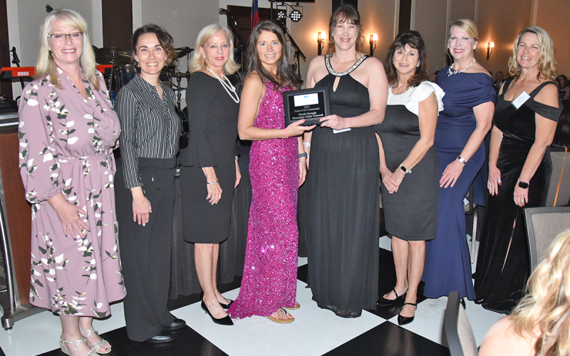 News Observer photo/Glenn Harbison The North Georgia Mountain Crisis Network received the Heart of the Community award presented by the Fannin County Chamber of Commerce &amp; CVB. Past President Manda Hughes presented the honor to crisis network representatives, from left, Heidi Hyatt, Candice Nesbitt, Sherry Lang, Anjelica Gibson, Hughes, Emily Dunn, Lisa Doherty, and Char Stacy.