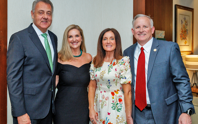 Photo by  Alysia Hargus Among numerous elected officials attending the annual Chamber of Commerce &amp; CVB banquet Saturday night were State Senator Steve Gooch, left, and State House Representative Johnny Chastain. From left are Gooch, his wife Shannon, Stacey Chastain and Chastain.