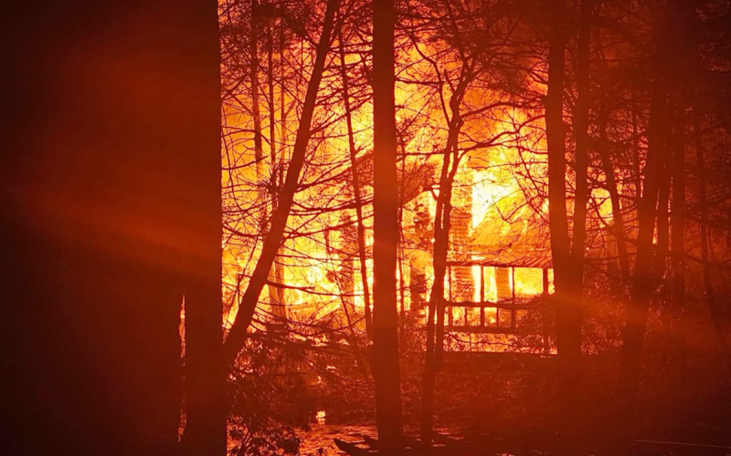 A home in the Kingtown section of McCaysville was totally destroyed by fire March 8. Though the official cause of the blaze has not been determined, investigators believe propane gas played a role in the blaze
