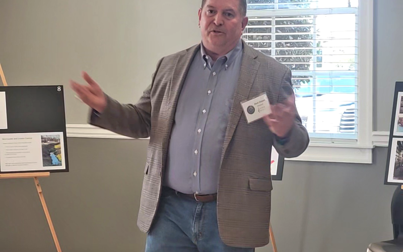 Rich Chism of Heron Hotels tells of his plans for a hotel and dwelling units at 260 East Main Street in Blue Ridge.