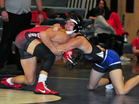 Fannin Rebel Grayson Patterson works his opponent during Fannin’s matchup with Cherokee High School Tuesday, November 19.