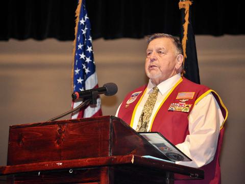 Fannin County High School Veterans Recognition Program’s keynote speaker, Air Force Captain William A. Robinson, spoke about his eight years as a prisoner of war during the Vietnam War.