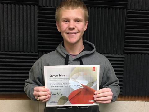 Fannin County High School student Steven Setser passed the Adobe Certification exam in Premier Pro CC2018. Premier Pro is an industry leading software for professional video editing, and Setser’s certification is recognized around the world. He is completing the Audio Video Technology and Film Pathway at Fannin County High School, serves as the President of the Technology Student Association, and has been instrumental in operating Rebel Radio 92.7 FM and launching their new YouTube channel Fannin Rebel TV. 