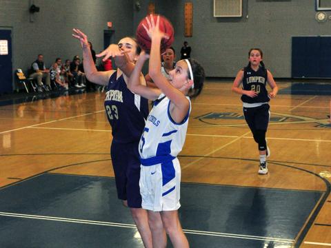 FCMS seventh grader Aaleyah Rogers shoots a jump shot during the Lady Rebels home game with Lumpkin County Thursday, January 16.