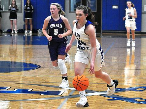 Lady Rebel Abby Ledford gets by a defender in recent action for the Lady Rebels.