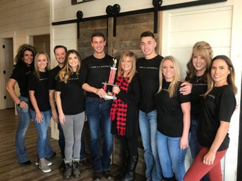 Nathan Fitts & Team with ReMax were the winners of First Community Mortgage’s Toys for Tots Challenge. Shown representing are, from left, Kristy Baugh, Hannah Watkins, Daniel Kaylor, Bethany Patterson, Nathan Fitts, Tracie Griffith, Grant Fitts, Blythe Dawson, Kimberly Burger and Brittany Patterson.