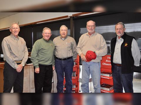 The Lake Blue Ridge Detachment #1438 Marine Corps League works year-round on a variety of community projects in an effort to give back to the community. Shown are, from left, Mike Nunnally, Jim Brumbelow, Jeff O’Neill, Dale Greene and Chuck Clark.
