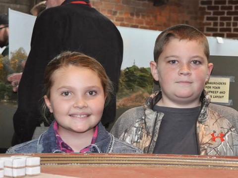People of all ages, including Kyra and Kaden, traveled to Tri-State Model Railroaders Christmas Season Open House Saturday, December 28.