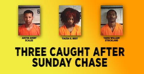 Three caught after Sunday chase