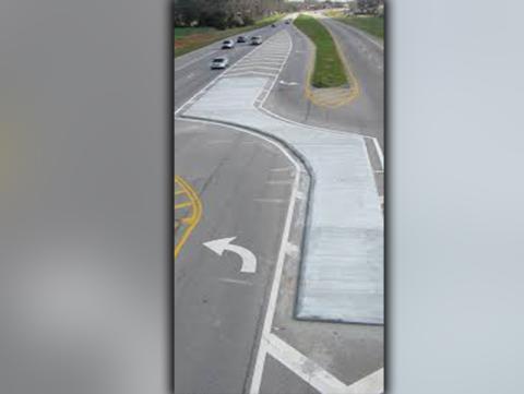 A Reduced Conflict U-Turn (RCUT) intersection, shown above, will be used to improve access to the new University of North Georgia at Blue Ridge campus from Georgia Highway 515. 