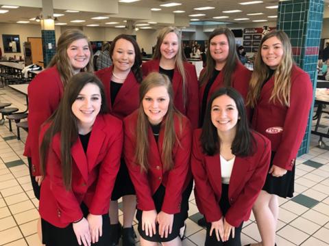 Eight Fannin County High School Family Career and Community Leaders of America (FCCLA) students either competed virtually this year at the national level or helped their fellow organization members prepare for competition. Shown, from left, front, are Sierra Reynolds, Alexis Hill and Isabella Tocci; back, Bailey Pettit, Sydney Tarpley, Anna Rhodes, Gracie Stewart and Kharcee-Lane Hughes.
