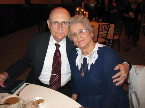 The late Dr. James Haymore III holds onto his first wife Doris. The pair were married 56 years before Doris died of cancer in 2013.