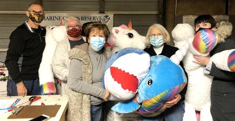 Marine Corps League Detachment 1438’s annual Toys for Tots campaign was once again successful in meeting the community’s need thanks to their many volunteers. Among those volunteers were, from left, Ian and Jody Guttridge, Kathy Smyth, Sue Hoagland and Emily Guttridge.