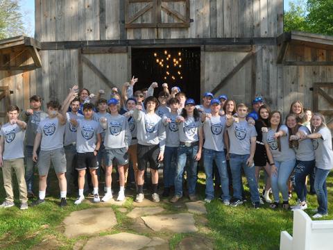 The Fannin County wrestling team capped a historic season Thursday, May 6, with an awards banquet and ring ceremony for winning the first ever boys state championship in FCHS history. Shown following the ceremony with their rings are, from left, front row, Kolton Stephens, Bryson Bradburn, Zechariah Prater, Blake Summers, Corbin Davenport, Thomas Golden, Kainan Henson, Carson Collis, Bryan Stiles, Carly Holloway, Carly Cox, Bailey Pettit, and Laci Pack; middle row, Matthew crowder, Caleb McTaggert, Drake Ca