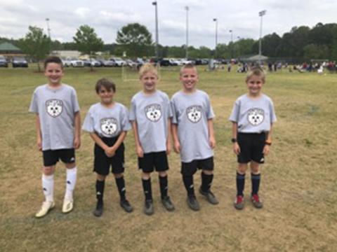 Five Fannin 10U soccer players were nominated by their coach to play in the United Football Academy All Stars Tournament at Rock Creek Park in Dawsonville, Sunday, May 2. The nomination gives the athletes the exclusive invite to try out for academy-level soccer. The 10U Fannin All Stars are, from left, Rowen Allen, Knox Nelson, Jacob Curtis, Brody Ingle and Mason Hopple.