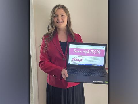 Submitted photo Fannin County High School student Gracie Stewart, a member of the Family Career and Community Leaders of America (FCCLA), scored second in National Leadership Conference competition this past June in the Chapter Website event, where she created a complete website for the local FCCLA chapter. The upcoming 11th grader competed in STAR Events competitions with FCCLA this past school year.