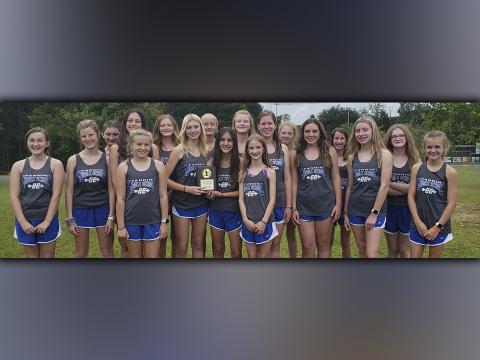 The Fannin County Middle School cross country team is off to a great start, winning the Murphy Bulldog 2021 XC Open. Shown with thier first place plaque are, from left, Kensley McClure, Anna Sophia Freeman, Karli Sams and Sydney Ford, Katelyn Clark, Jordan Golden Gretchen Mcfarland, Avi Ethington, Mckenna Murrell, Kinsley Pickelsimer, Airianna Galloway, Madeline Schueneman, Aylana Dockery, Emma Twiggs, Aylah Johnson, Ava Ackers, Claire Saxon and Annaleigh Cheatham.