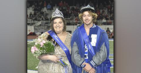 Kalliee Stanley, left, was crowned the 2021 Fannin County Homecoming Queen, while Jackson Davis was crowned Homecoming King during halftime of Fannin County’s game against Chattooga Friday, October 22.