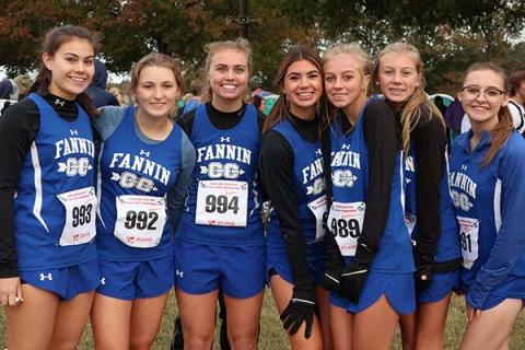 The Fannin County Lady Rebel cross country team competed in the GHSA State Cross Country Championship Friday and Saturday, November 5 and 6, at Carrollton High School. The Lady Rebels were able to finish in tenth place. Shown following the meet are, from left, Taylor Poland Shaylee Jones, Kinsley Sullivan, Monica Consentino, Carlee Holloway, Lindsey Holloway and MaKalya Jones.