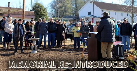 A large crowd gathered Sunday, January 30, for the re-introduction ceremony of the Daffodil Garden Memorial next to the children’s playground in the downtown Blue Ridge city park. The Blue Ridge Daffodil Garden was originally dedicated November 10, 2013, as a memorial to the 1.5 million child victims of the Holocaust.