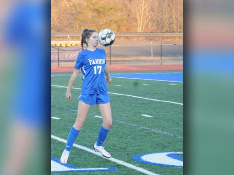 Cali Tuggle gets ready to make contact in Lady Rebels soccer action earlier this season.