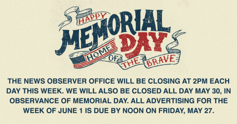 Enjoy your Memorial Day!