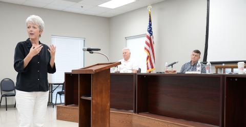 Ginger Rogers, who did not state where she lives when she spoke in public commentary during the Board of Commissioners meeting, said she was confused over how property assessments are determined.