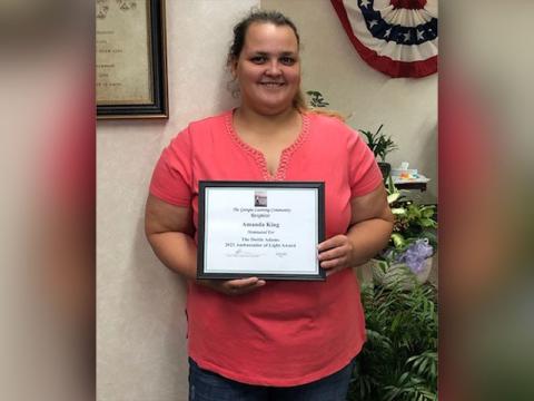 Pictured is Amanda King who recently received the Dottie Adams Award at The Gathering Conference in Helen, Georgia.