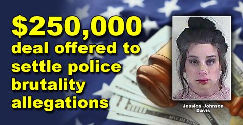 Jessica Johnson Davis is shown after her arrest by Blue Ridge police officers.