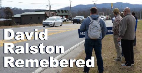 Well-wishers lined the route through Fannin County Saturday as the motorcade accompanying the hearse carrying David Ralston passed through between Ellijay and Akins-Cobb Funeral Home on Highway 5 just north of Blue Ridge.