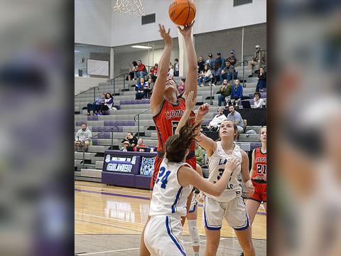 Sapporiah Ross elevates for an easy basket for the Copper Basin Lady Cougars in action earlier this season at the ETC Tipoff Tournament.