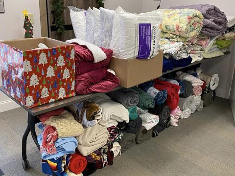 Fannin County Family Connection received hundreds of various donations for the warming shelter. 