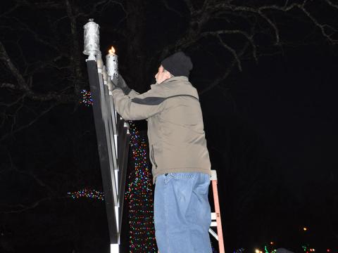 The Jewish Congregation of Blue Ridge gathered in the downtown Blue Ridge park for a Menorah Lighting December 18 to begin the Hanukkah season.