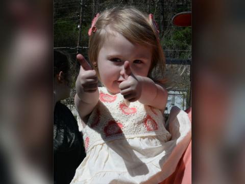 Chanley Panter gave the Easter Egg hunt at Toccoa River Park in McCaysville two thumbs up. While rain dampened many of this past weekend’s egg hunts, the McCaysville event was held a week earlier.