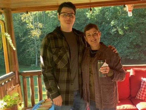 Matthew Mills is shown with the subject of his personality profile, Alejandra Mills.