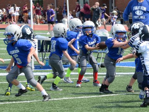 Fannin County High School hosted multiple recreation games Saturday, August 12. Shown are, from left, Robby Evans, Eli Payne, Miller Gryzenia, Parker Mathews and Samuel Kochish. 