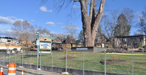 Six businesses located at Fieldstone Village off East Main Street in Blue Ridge were destroyed by a fire that swept through the structure November 18.