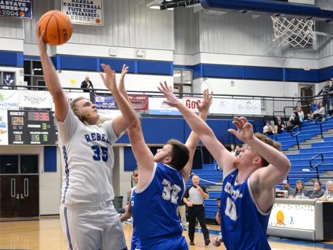 Cole Gribble puts up a shot for two points in the Fannin County win over Gordon Central Friday night.