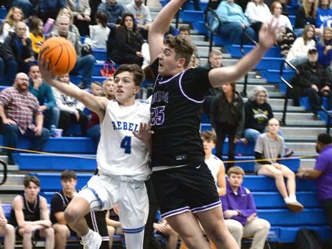 Fannin County’s Matthew Ponton drives for two points in action against Union County.