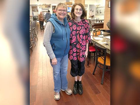 The author of this week’s personality profile, Grace Henderson, left, is shown with Colleen Futts.