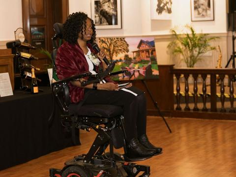 April Ross, executive director of the Georgia Commission on Family Violence, shared her story of being a victim of domestic violence at the fundraiser.