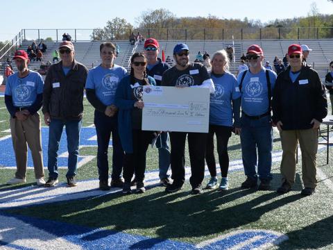 The Knights of Columbus Blue Ridge Council 12126 presented $4,005.94 to Fannin County Special Olympics at the start of the track and field events at the high school football stadium last week. The money was raised in cooperation with La Pizzeria when the restaurant off Forge Mill Road celebrated its Grand Reopening Thursday, April 11. All proceeds from the event, as well as tips and donations went to Special Olympics.