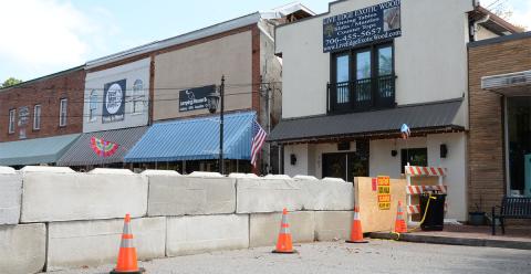 Deaf Man Vinyl, Jumping Mouse Beads, and Live Edge Exotic Wood are all closed because of the wall collapse at Jumping Mouse Beads.