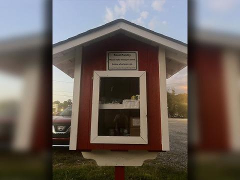 This small food pantry is located behind McCaysville Drug & Gun. It relies on donations to keep stocked.